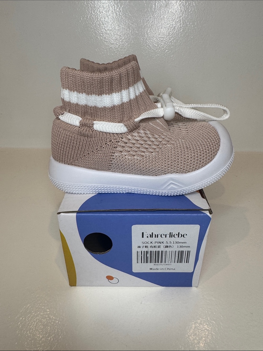 NIB mauve pink ‘sock’ slip on girls tennis shoes